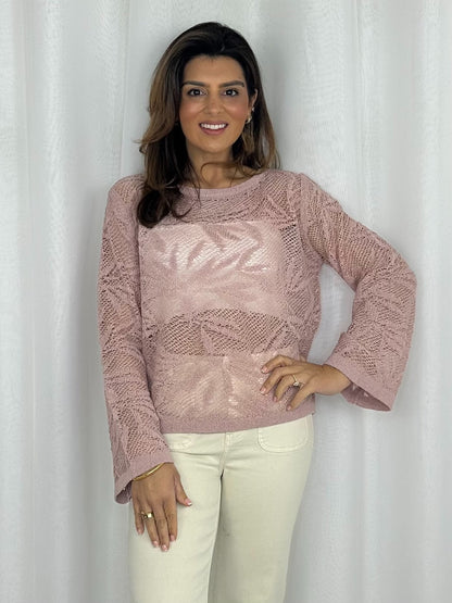 Oversized Mesh Leaf Crochet Design Jumper (4 Colours)