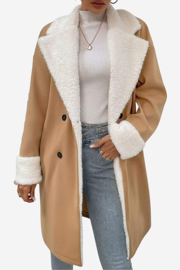 Nordic Warmth Shearling-Lined Coat