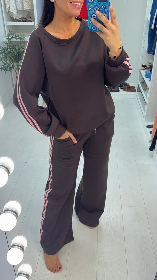 Vineta Long Sleeve Side Stripe Detailed Loungewear Set