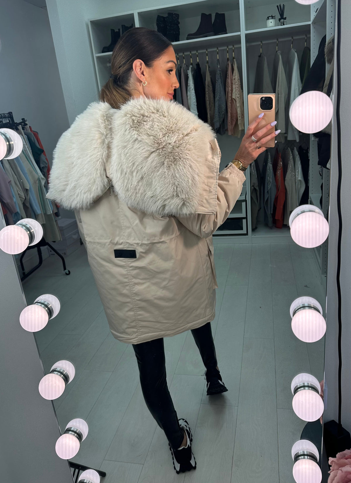 Atlanta Faux Fur Lined Zip Hood Coat