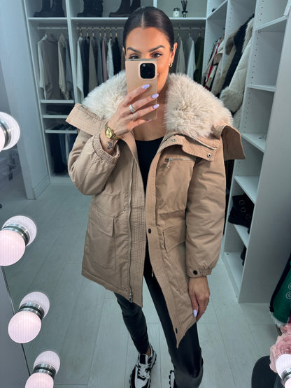 Atlanta Faux Fur Lined Zip Hood Coat