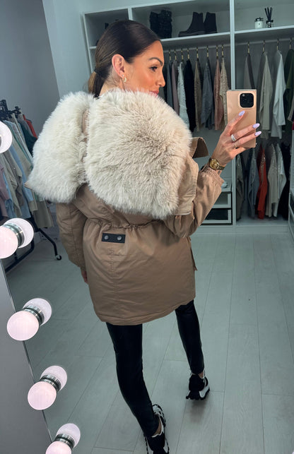 Atlanta Faux Fur Lined Zip Hood Coat