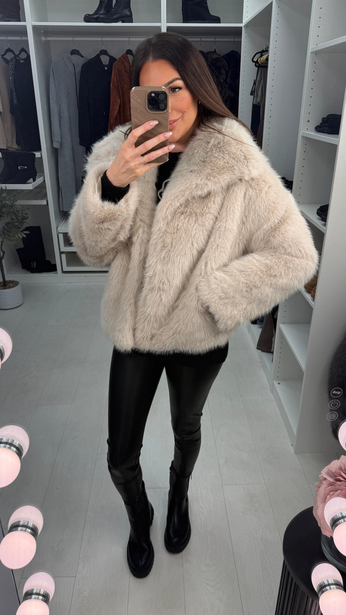 Beatrice Faux Fur Cropped Jacket