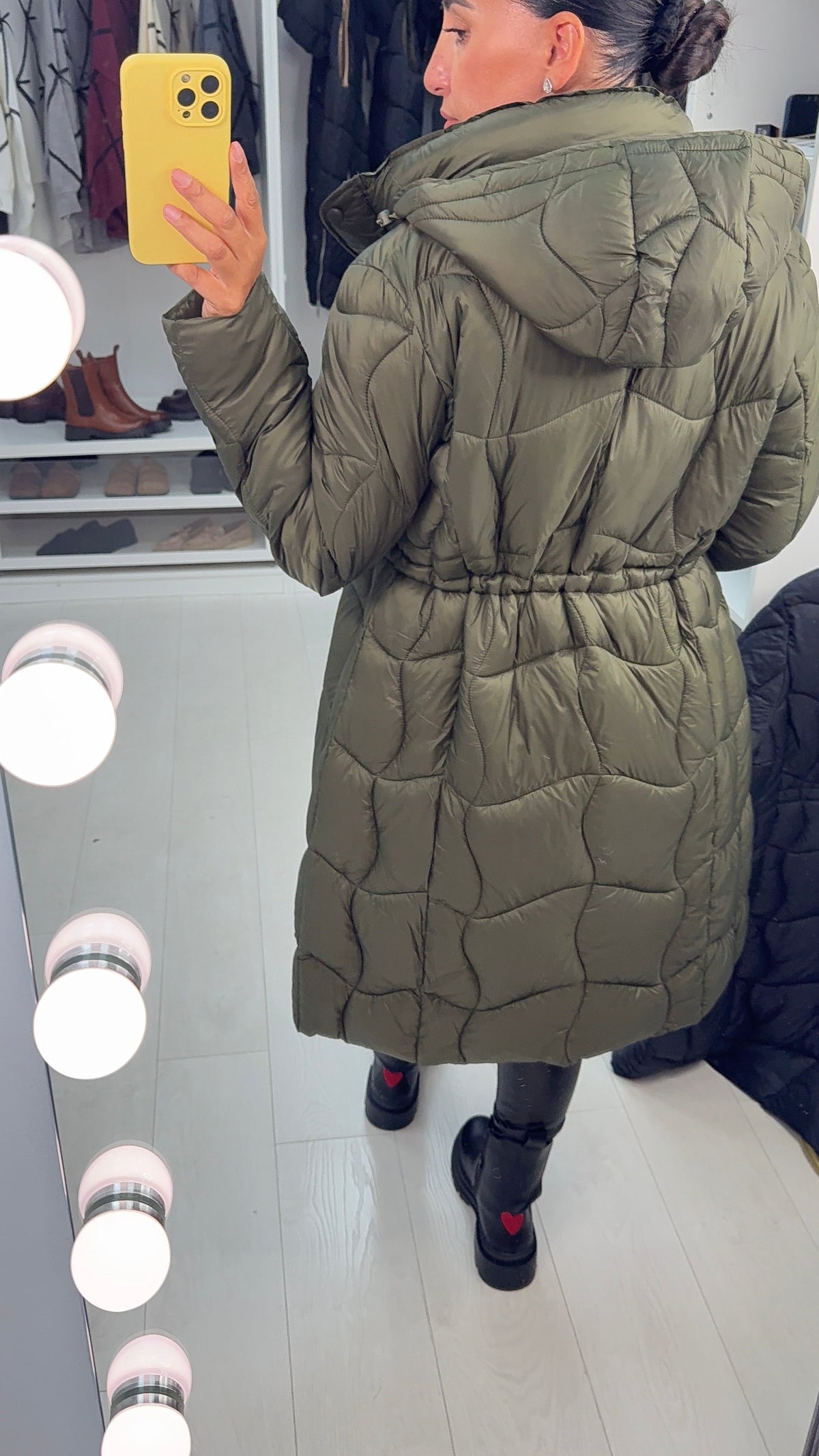 Alexis Quilted Toggle Waist Longline Coat