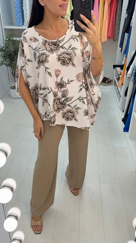 Dolly Floral Print Asymmetric Co-Ord Set