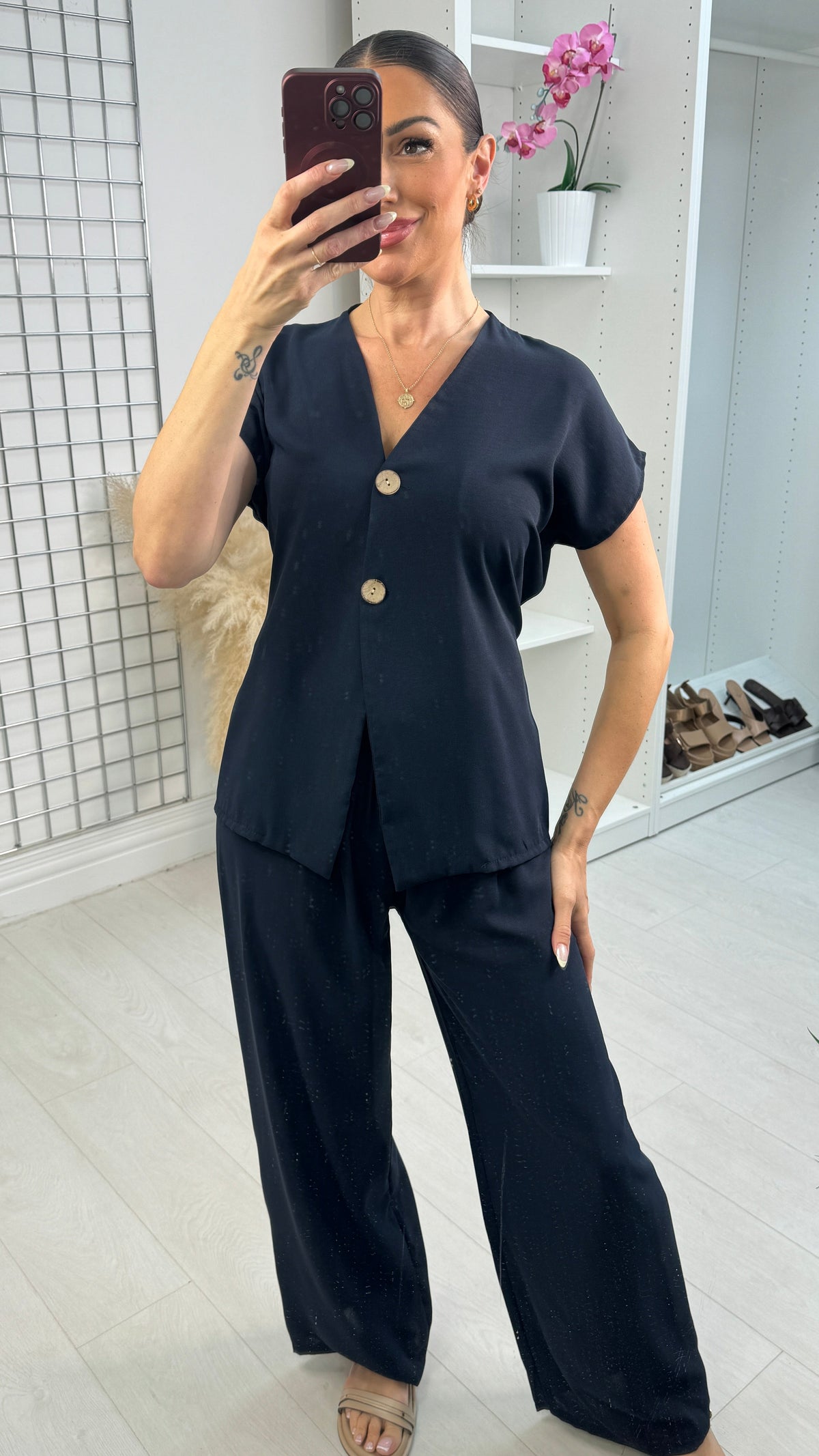 Brook Plain Button Front Co-Ord Set
