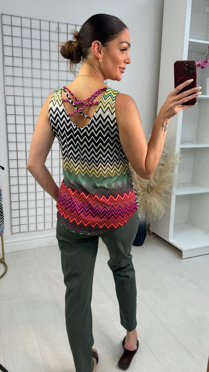 Fiona Zig Zag Print Magic Top