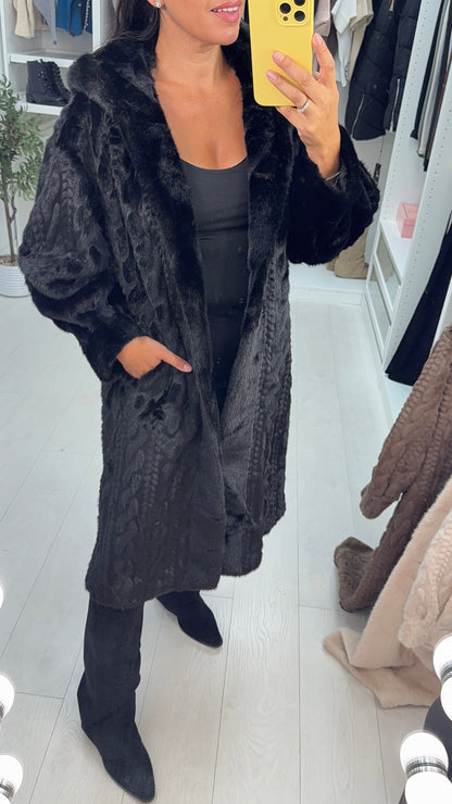 Nerisse Faux Fur Hooded Coat