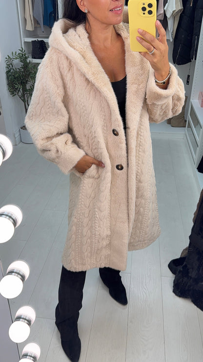 Nerisse Faux Fur Hooded Coat