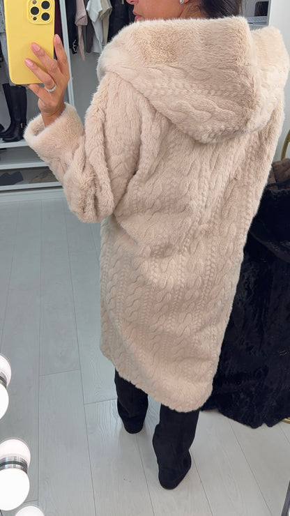 Nerisse Faux Fur Hooded Coat