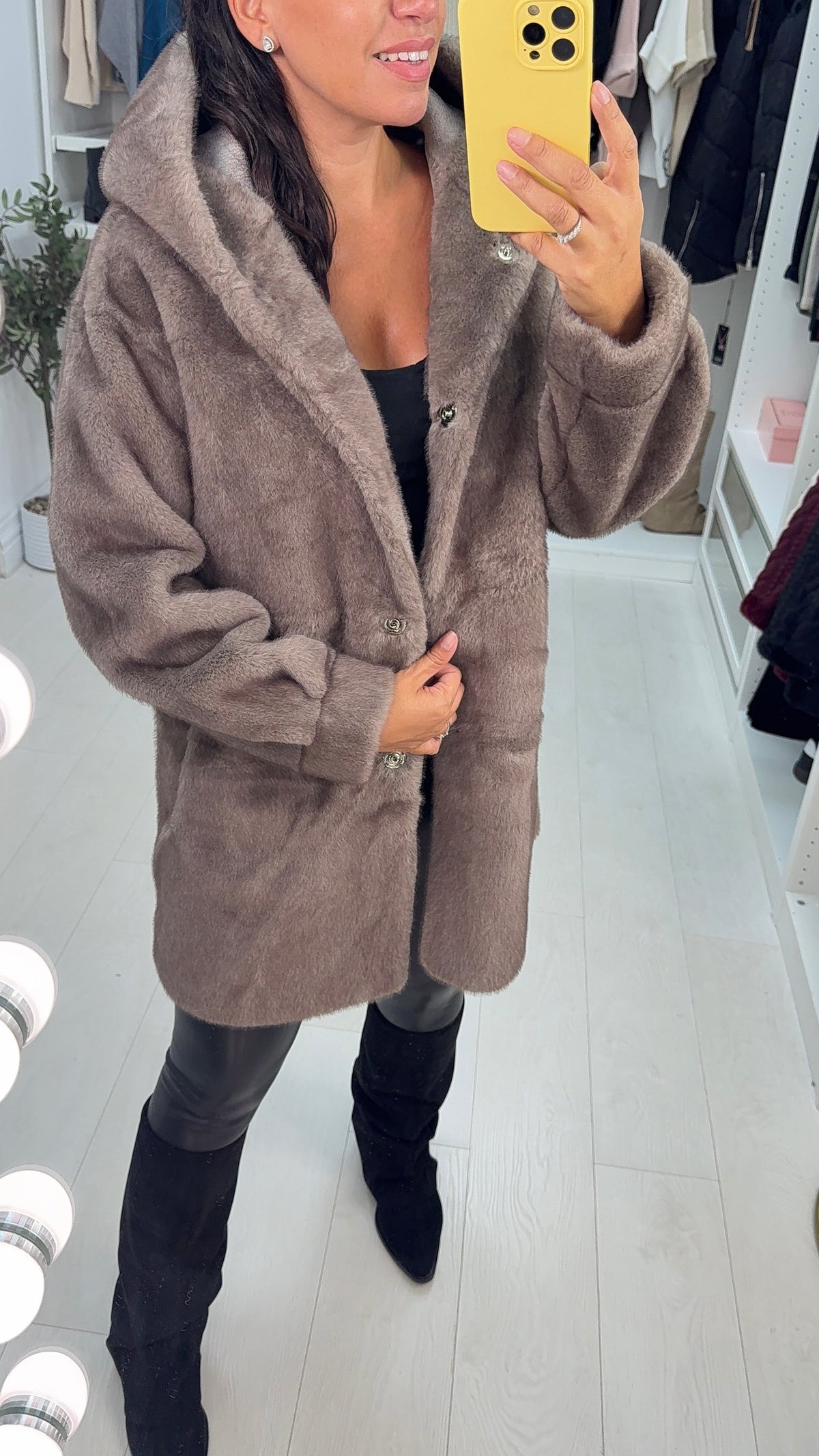 Jovina Faux Fur Hooded Coat