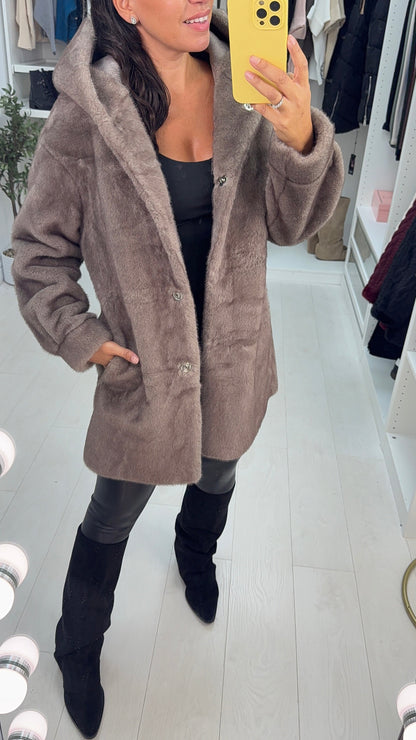 Jovina Faux Fur Hooded Coat