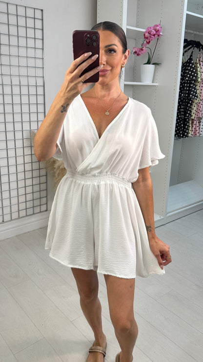 Utopia Plain V Neck Playsuit