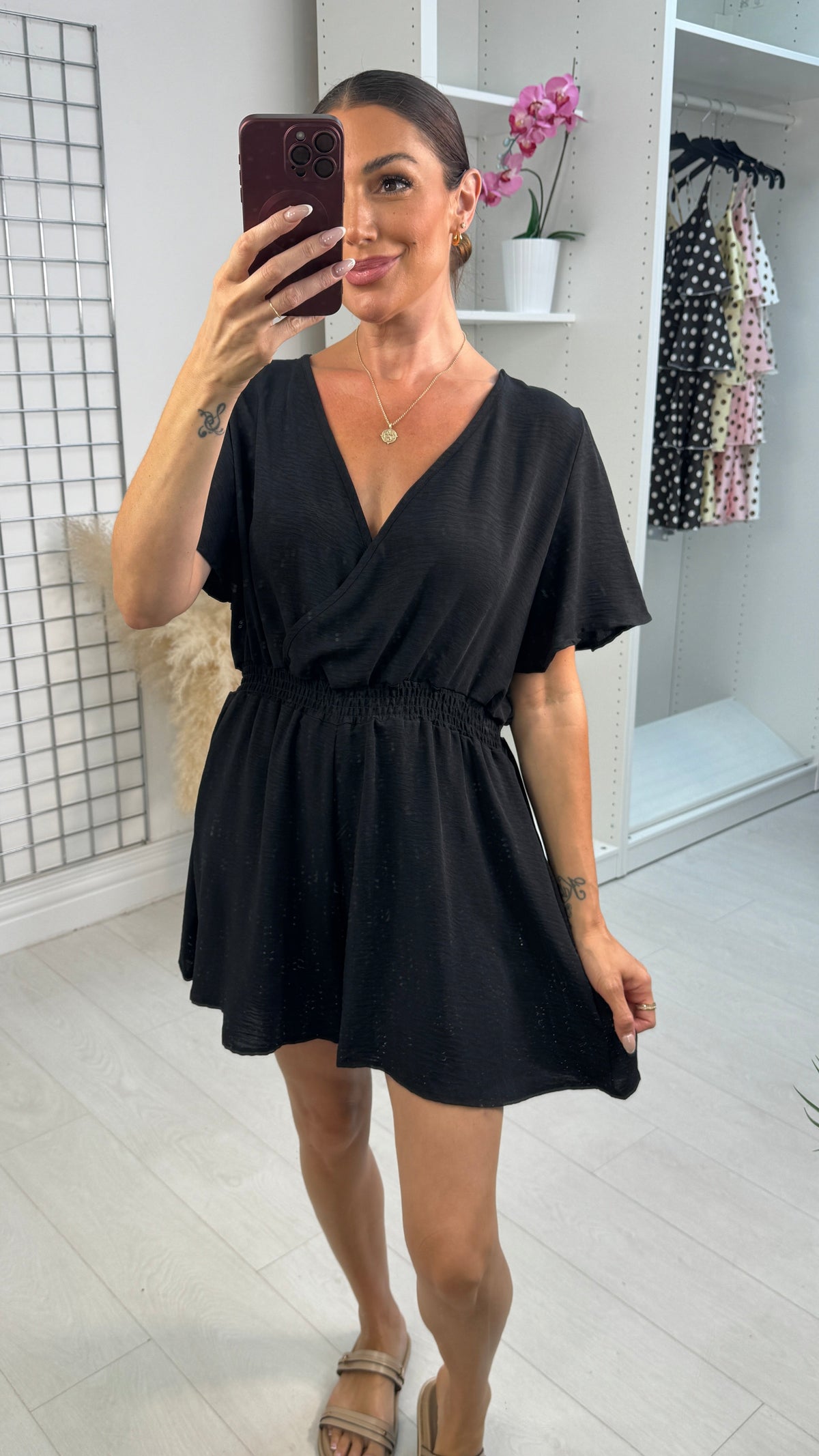 Utopia Plain V Neck Playsuit