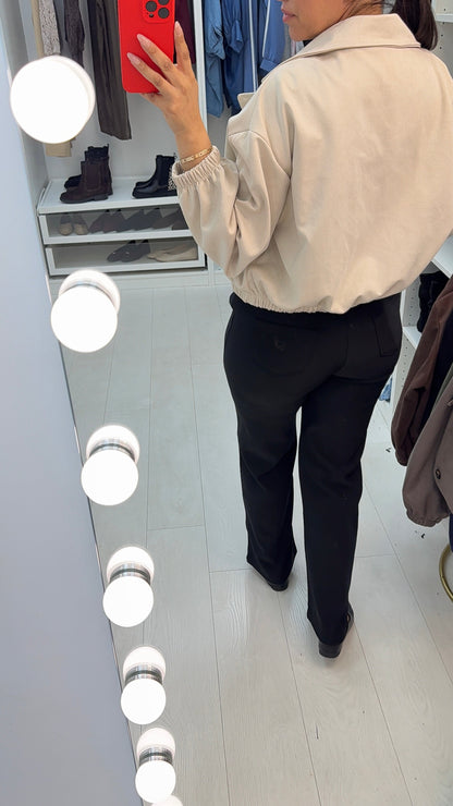 Quinsy Cropped Faux Suede Trench Coat
