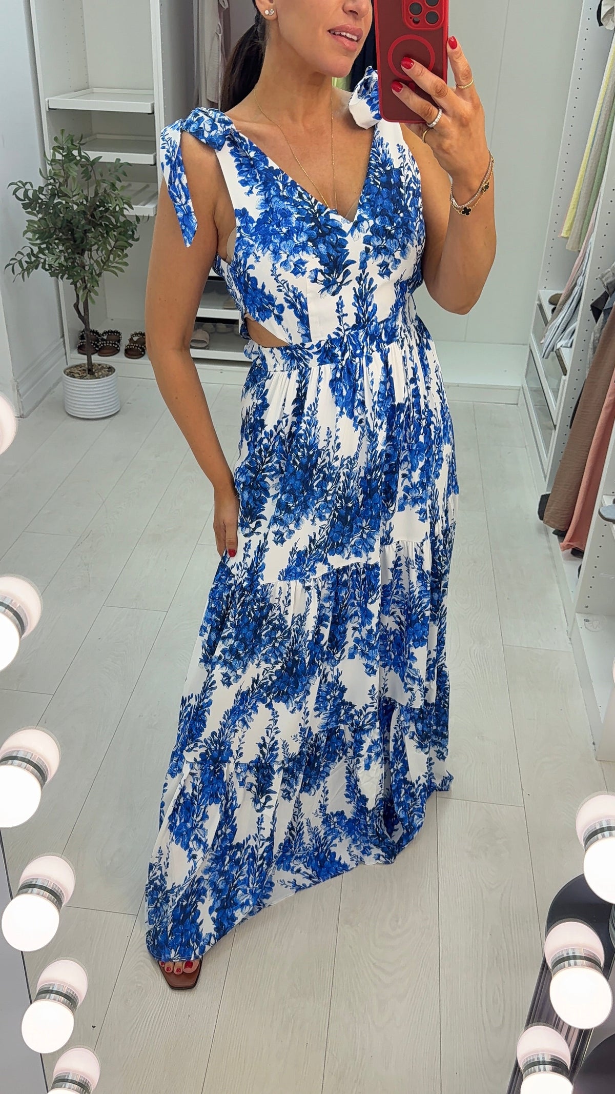 Ruben Floral Cut-Out Side Maxi Dress