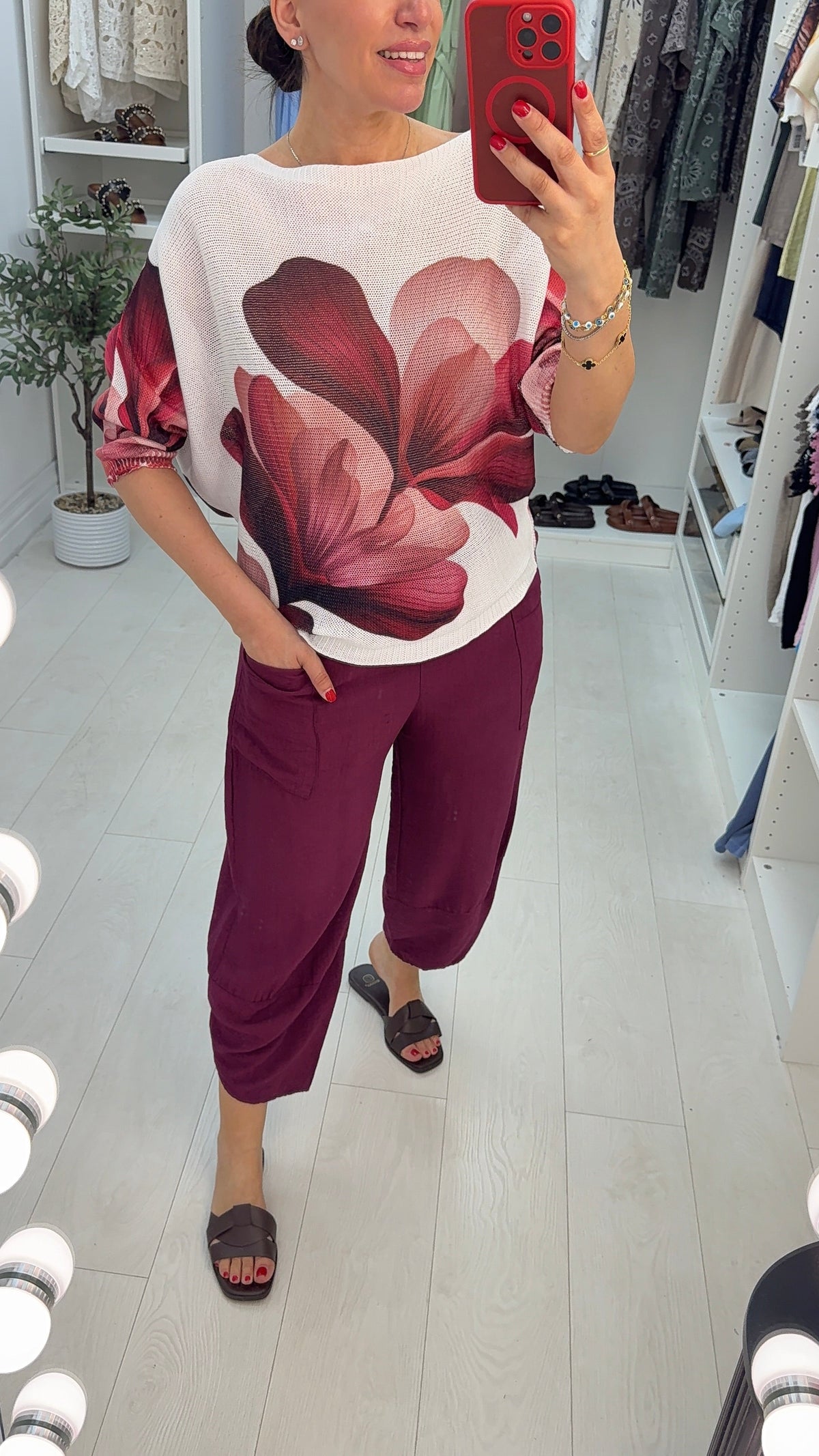 Emberly Floral Print Batwing Top