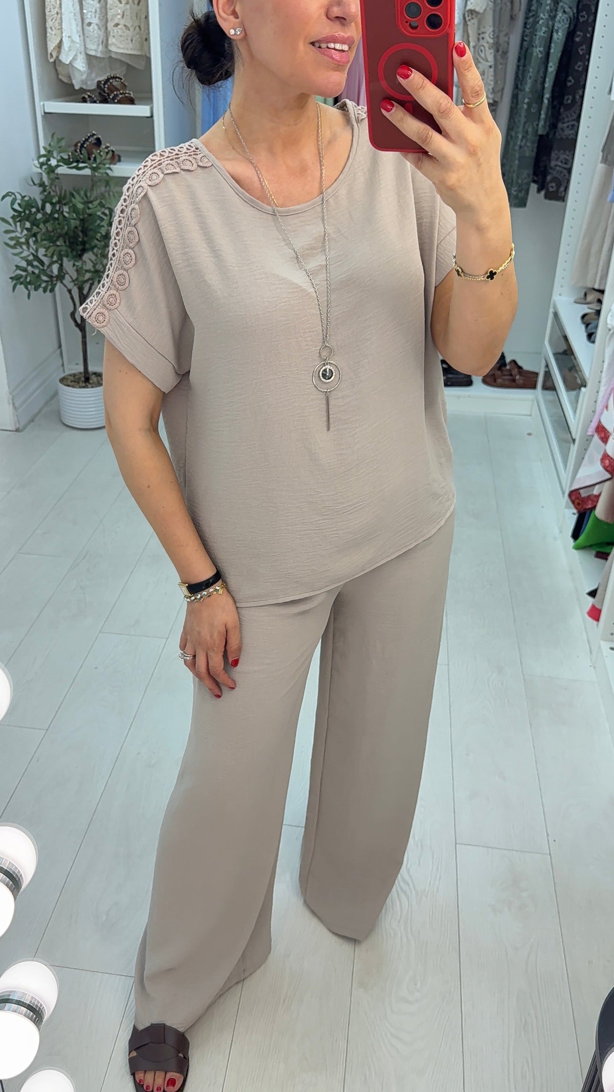 Rhianna Crochet Detailed Loose Fit Co-Ord Set