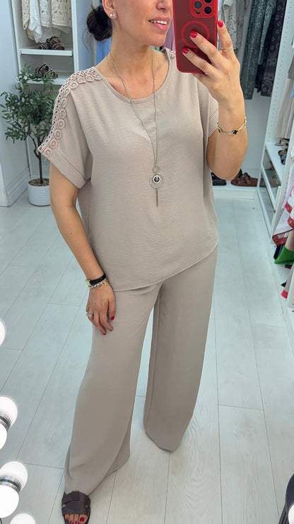 Rhianna Crochet Detailed Loose Fit Co-Ord Set
