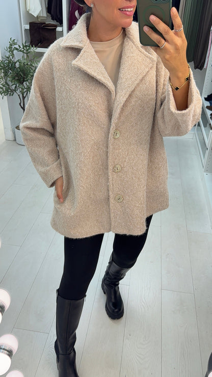 Haylee Textured Button Front Jacket