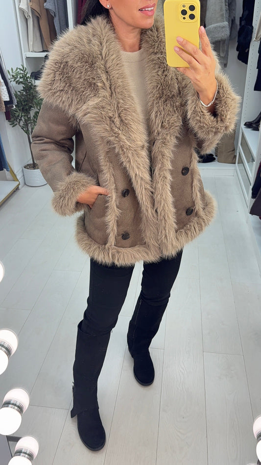 Isayla Reversible Faux Fur Detail Coat