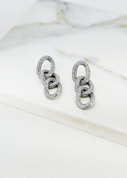 Triple Loop Diamante Earrings (2 Colours)
