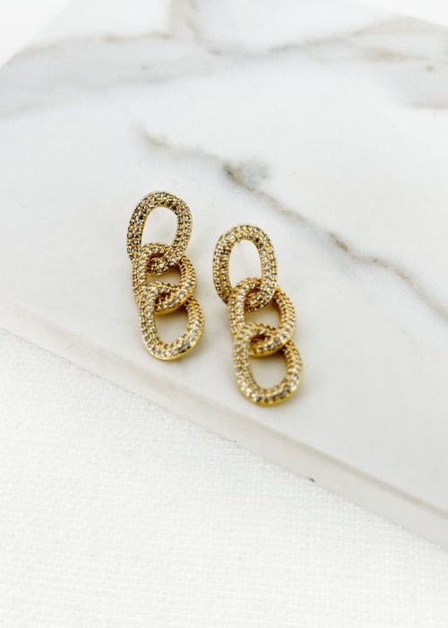 Triple Loop Diamante Earrings (2 Colours)