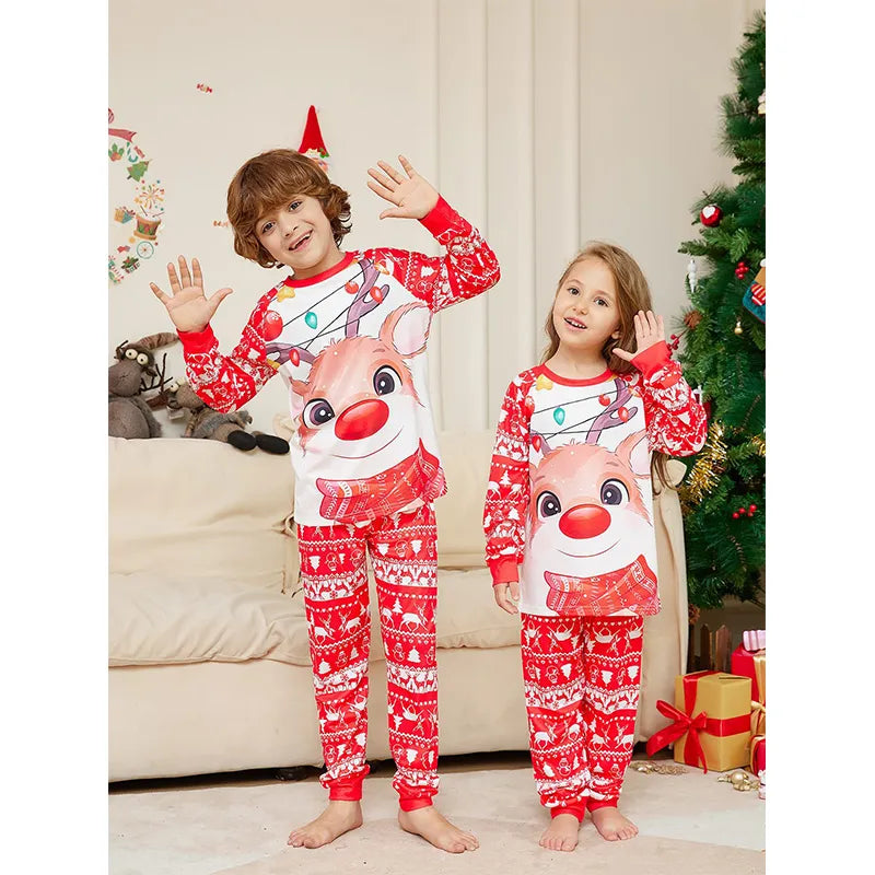 Santa's Reindeers Matching Family Holiday Pajamas