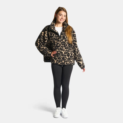 OHS Zip Fleece Soft Warm Cosy Outdoor Teddy Sherpa Long Cuff Sleeve Relaxed Fit Pull Over Hoodie Jacket Coat for Adults Kids