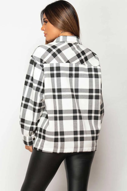 Oversized Shacket Shirt Black And White Check