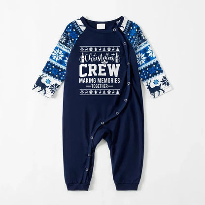 Joyful Blue Christmas Pajamas Set  With Christmas Holiday Quotes