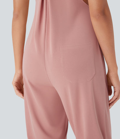 Waffle Casual Shortalls with Pockets