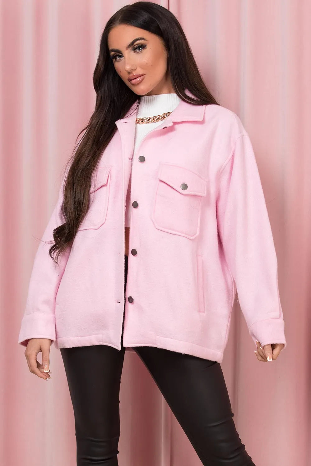 Pink Shacket Soft Touch