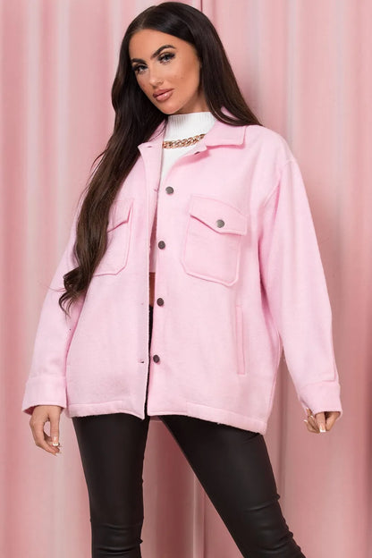 Pink Shacket Soft Touch