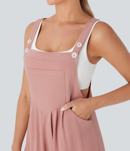 Waffle Casual Shortalls with Pockets