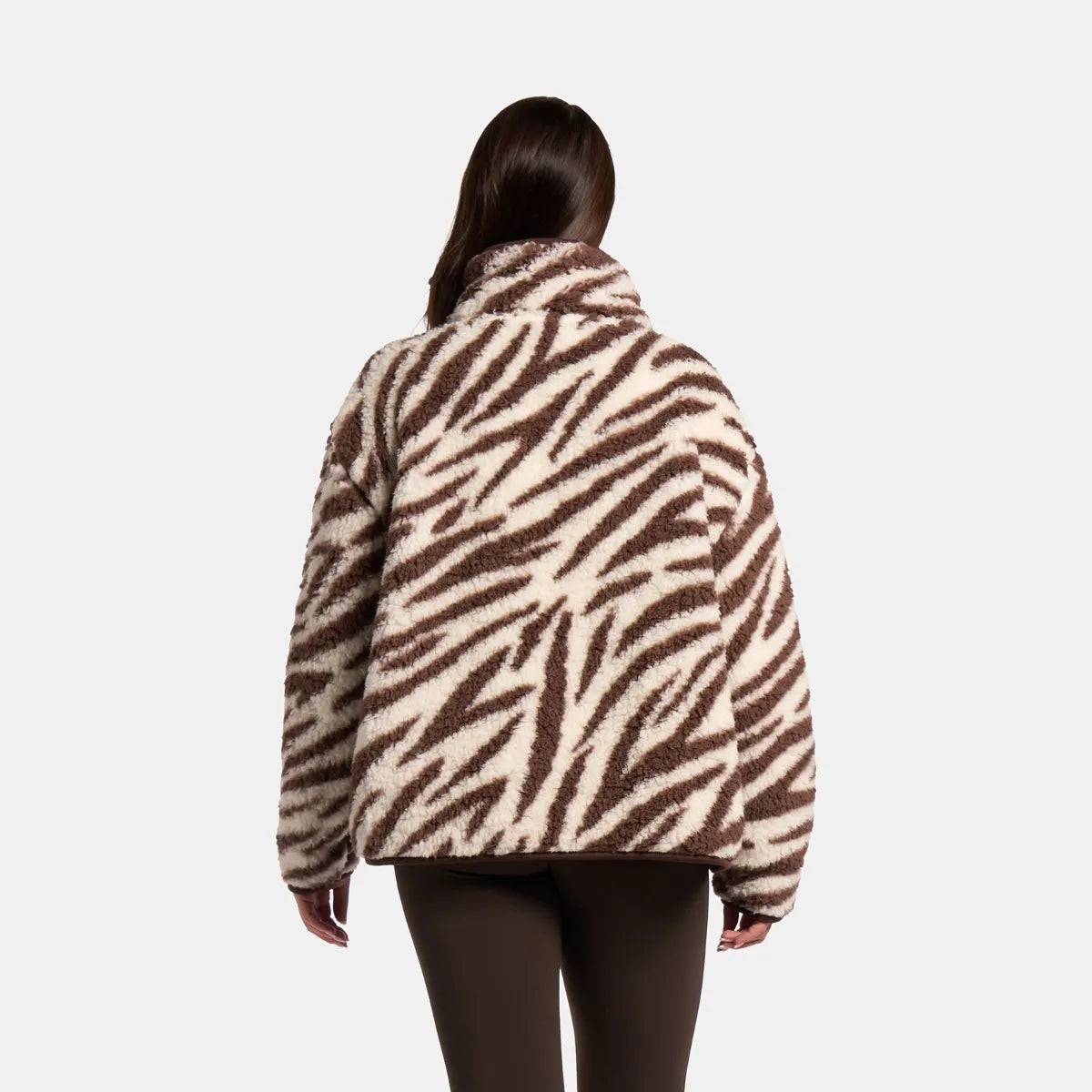 OHS Zip Fleece Soft Warm Cosy Outdoor Teddy Sherpa Long Cuff Sleeve Relaxed Fit Pull Over Hoodie Jacket Coat for Adults Kids