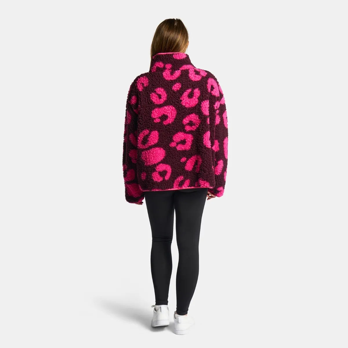 OHS Zip Fleece Soft Warm Cosy Outdoor Teddy Sherpa Long Cuff Sleeve Relaxed Fit Pull Over Hoodie Jacket Coat for Adults Kids