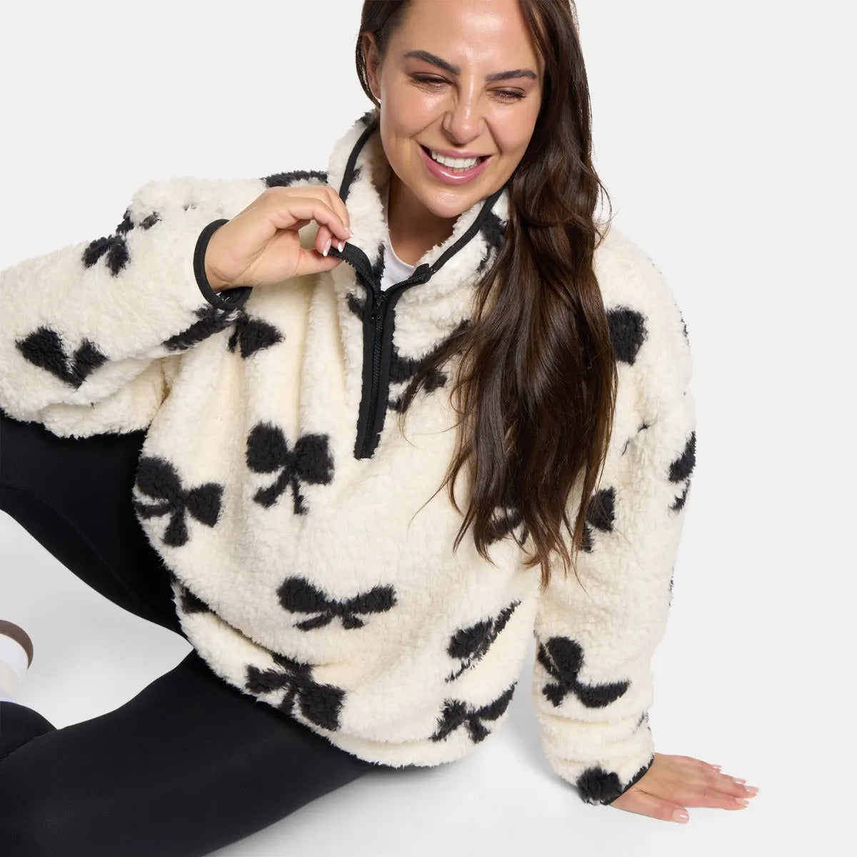 OHS Zip Fleece Soft Warm Cosy Outdoor Teddy Sherpa Long Cuff Sleeve Relaxed Fit Pull Over Hoodie Jacket Coat for Adults Kids