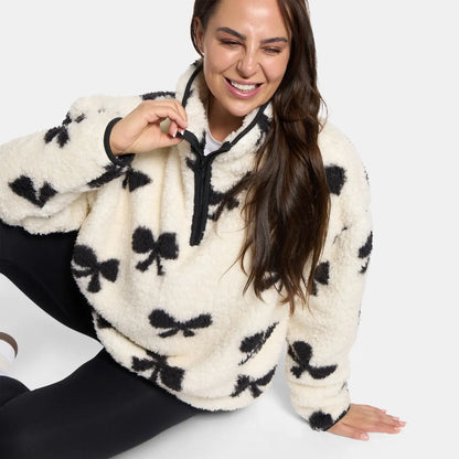 OHS Zip Fleece Soft Warm Cosy Outdoor Teddy Sherpa Long Cuff Sleeve Relaxed Fit Pull Over Hoodie Jacket Coat for Adults Kids