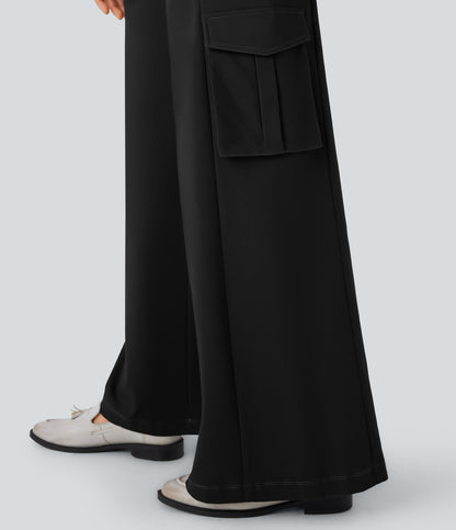 Low Rise Wide Leg Casual Cargo Pants with Pockets
