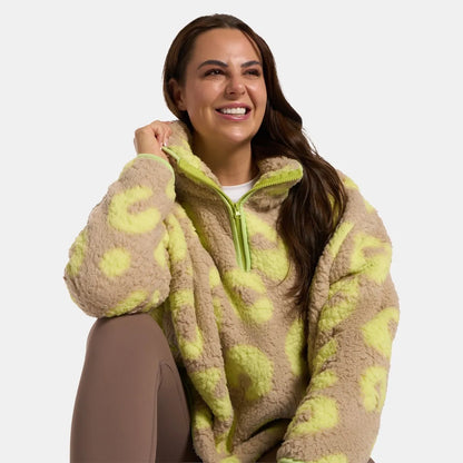 OHS Zip Fleece Soft Warm Cosy Outdoor Teddy Sherpa Long Cuff Sleeve Relaxed Fit Pull Over Hoodie Jacket Coat for Adults Kids