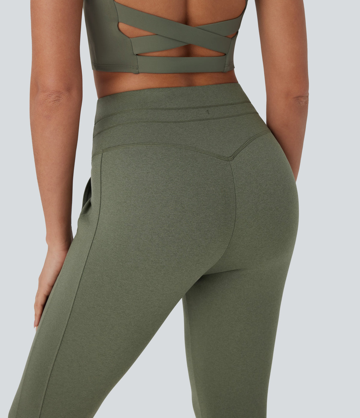 High Waisted Drawstring Pedal Pusher Quick Dry Yoga Joggers with Pockets