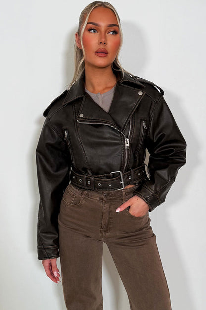 Brown Faux Leather Jacket