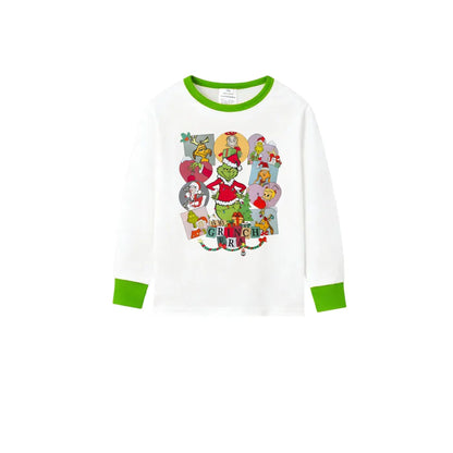 Holiday Family Christmas Pajamas Set With Xmas Character Pattern Print