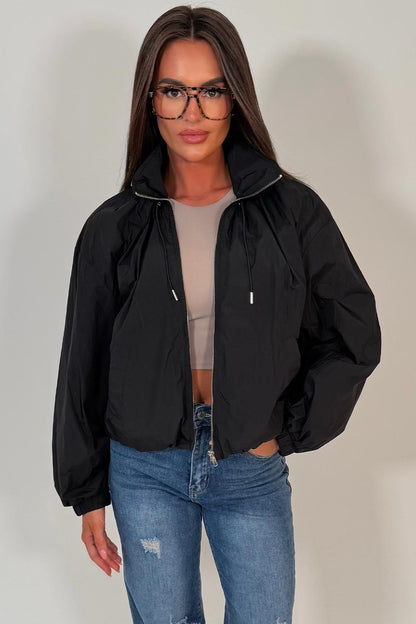 Black Funnel Neck Jacket