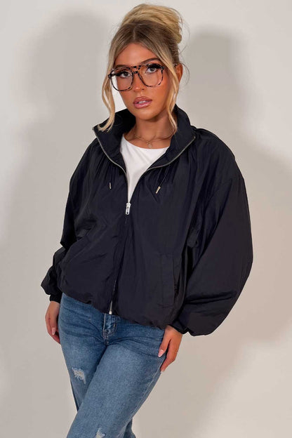 Funnel Neck Jacket Navy