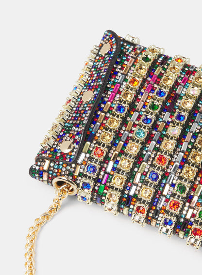 Multi-coloured Stone Envelope Clutch