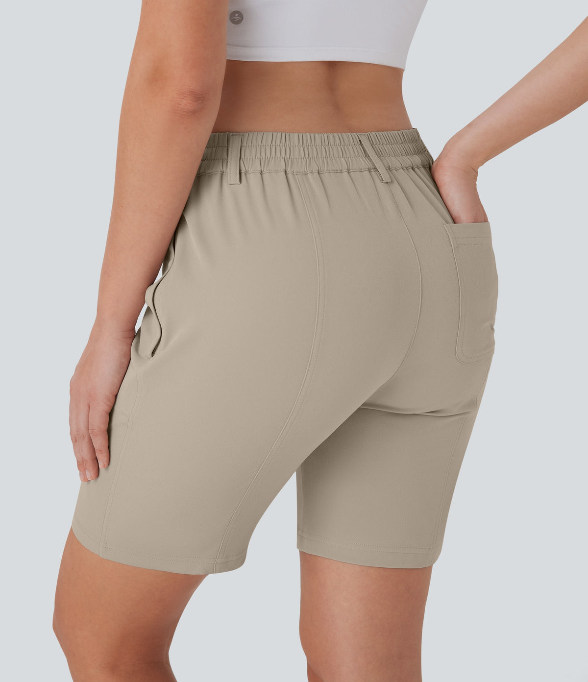 Quick Dry Mid Rise Casual Bermuda Shorts with Pockets-UPF 40+