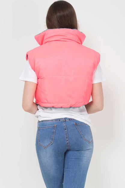 Cropped Gilet Grey Reversible