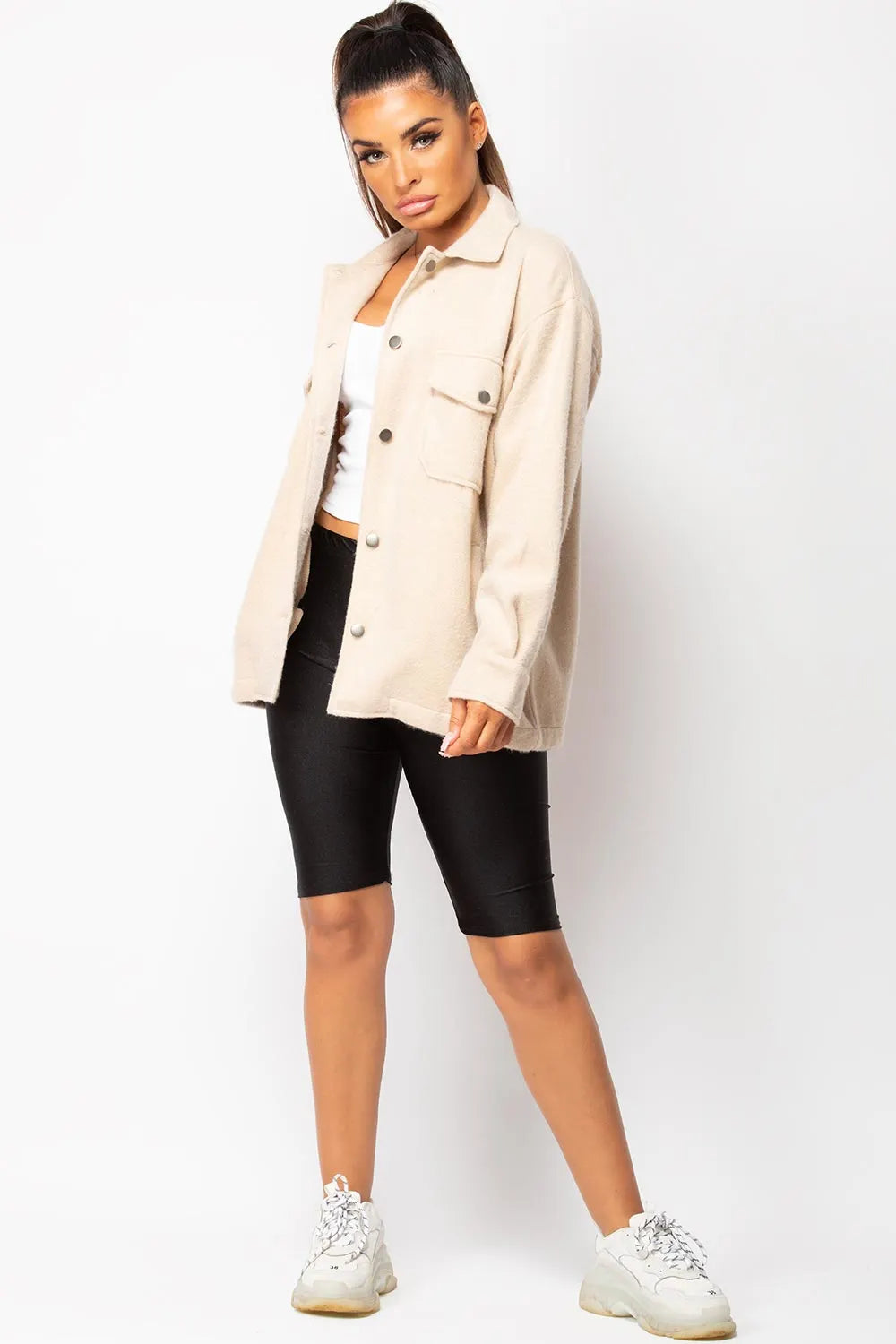 Stone Pocket Front Shacket Trucker Jacket